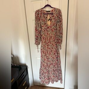 Floral empire peasant maxi-dress
